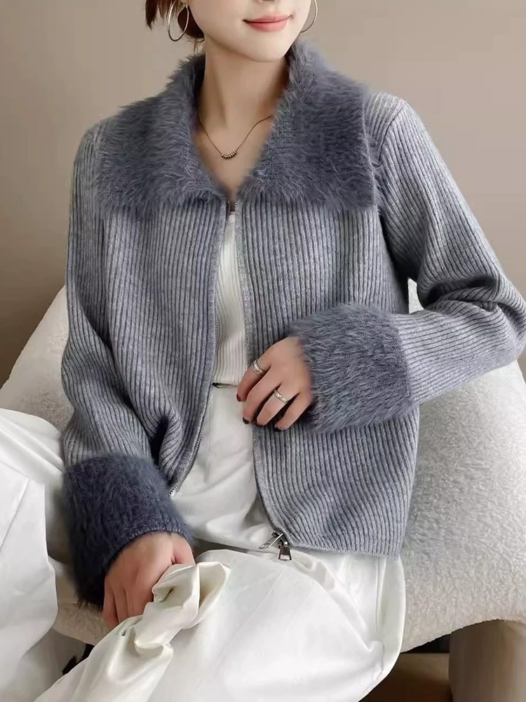 Zippers Turn-Down Collar Splic - Women'S Fashion Gilet 评论和价格