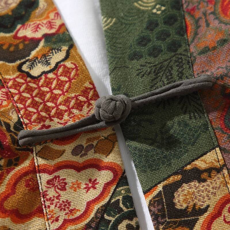 Ethnic Style Print Yukata Men  - Women Fashion Blouse 评论和价格